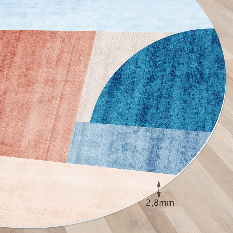 Damariscotta Vinyl Machine Printed Area Rug, Rectangle 3'3.4" x 3'3.4"