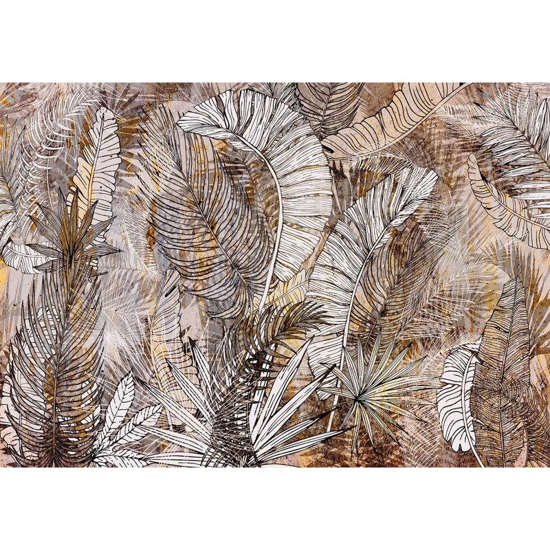 Peel & Stick Botanical Wall Mural - Honey Plumes, 124" L x 173" W