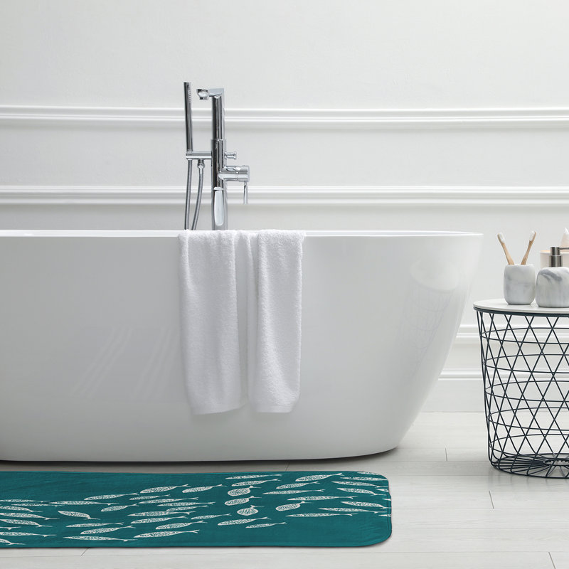 Tapis de bain Beach, L 17 po x L 24 po, Sarcelle