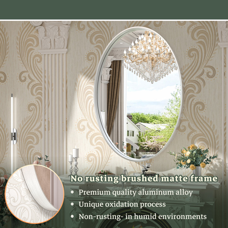 Miroir de salle de bain Emmarose, 30 po x 22 po, Argent