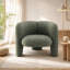 Fauteuil d'appoint en tweed vert Pemba