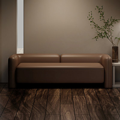Banc de rangement rembourré en cuir Navjeevan