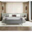 Repose-pieds avec rangement, banc de hall d'entrée rembourré pour chambre à coucher et salon, banc de bout de lit avec base en métal. Style moderne
