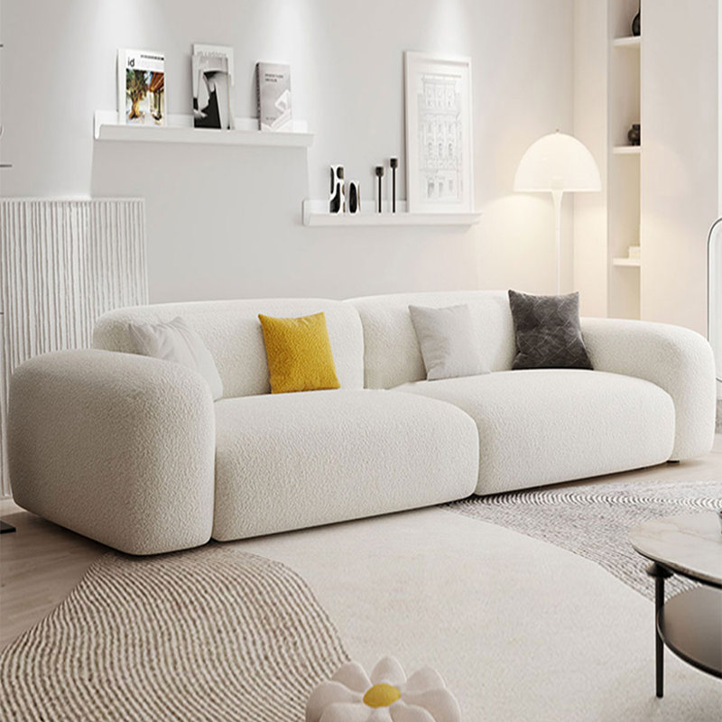 102.36" White 100% Polyester Modular Sofa cushion couch, H 28,35 po x l 110,24 po x P 39,37 po, 4
