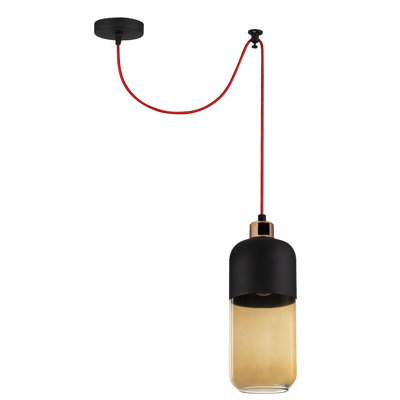 1 - Light Black/Red Single Pendant