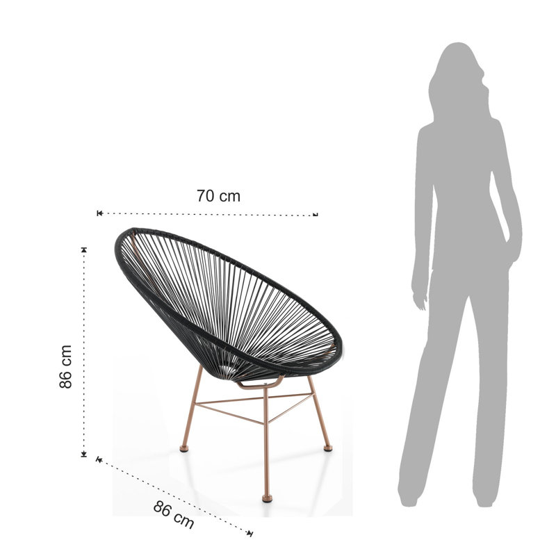 Swarthmore Metal Outdoor Lounge Chair, Black