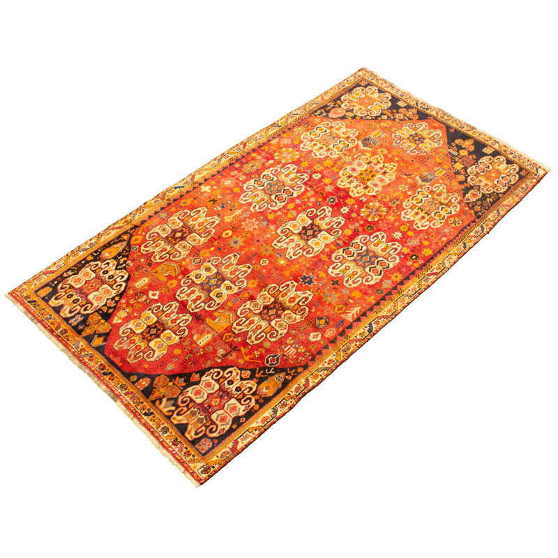 Regnwald One-of-a-Kind 4'9" X 8'6" 1980s Wool Area Rug in Orange