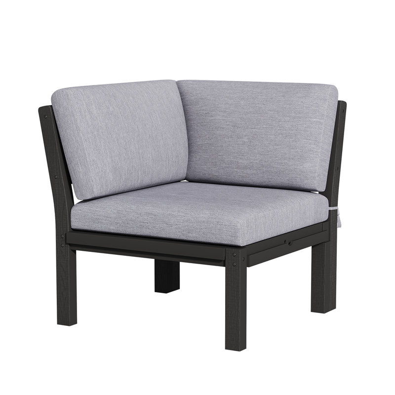  Fauteuil modulaire d'extérieur Modern Hips, noir, Gris, Noir