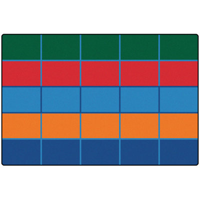 Colour Blocks KID$Value Plus™ Tufted Green/Orange/Blue Area Classroom Seating Rug