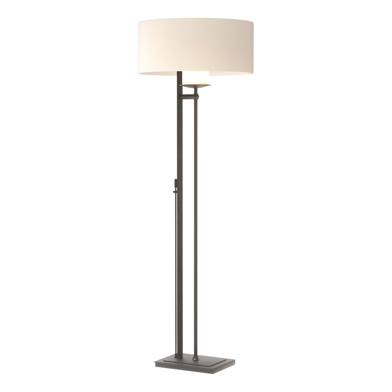 Rook 60" Floor Lamp, Flax, Black