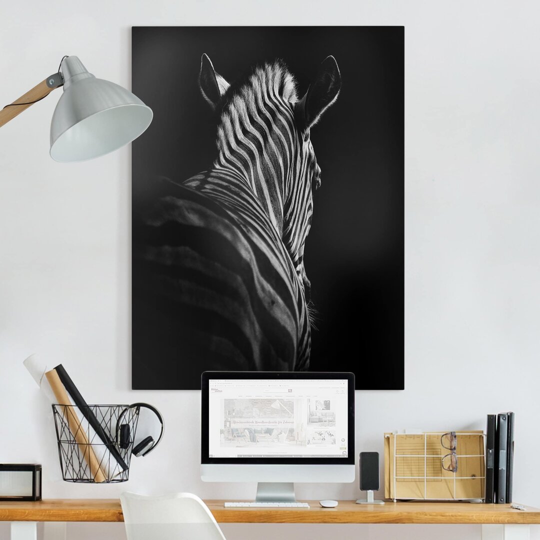 Leinwandbild Dunkle Zebra Silhouette