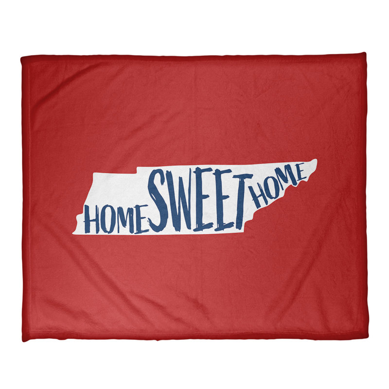 Jeté en polaires pour tennessee home, l 52,5 po x L 62,5 po, Rouge / Bleu