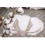 Cotton Floral Area Rug in White/Brown/Pearl Gray