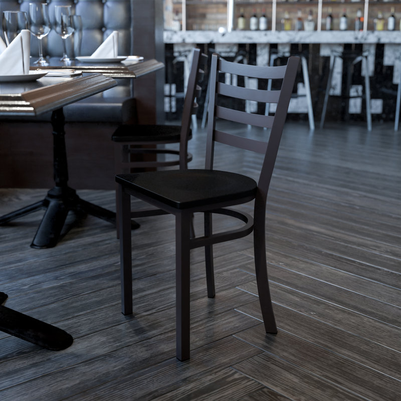 Chaise de restaurant Kendall, Acajou, Noir