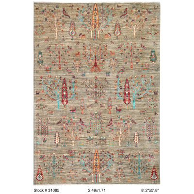 One-of-a-Kind Albertien Hand-Knotted New Age Wool Area Rug in Brown/Red/Orange