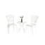 Patio en fonte d'aluminium 3 pièces - 2 chaises antirouille et 1 table ronde blanche pour le jardin, conception classique pour la cour arrière, mobilier d'extérieur facile à assembler dans un balcon design, marches sans effort