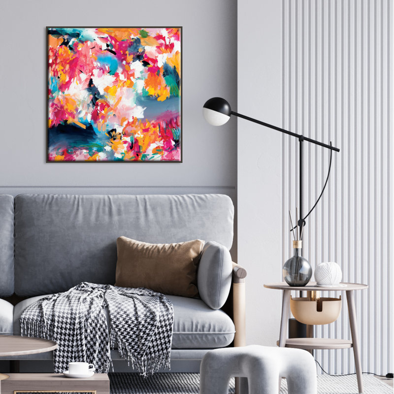 Autumn by Amira Rahim - Painting on Canvas, 41cm H x 41cm W, Timber Floater Frame