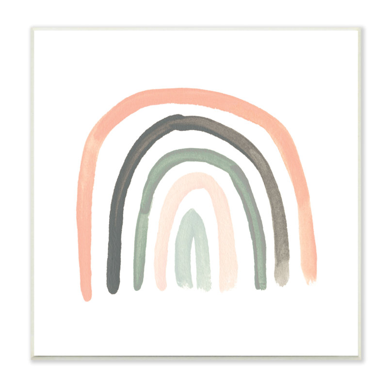 Doux arc-en-ciel aux arches douces vert pastel rose - peinture, Toile tendue, H 24 po x l 24 po x l 1,5 po