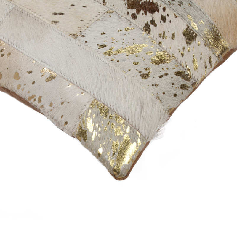 Ensemble de deux coussins décoratifs lombaires en peau de vache 12 "X 20" avec paillettes