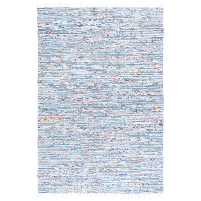 Fales Rug Hand Woven Cotton Striped Rug, Rectangle 6' x 9'