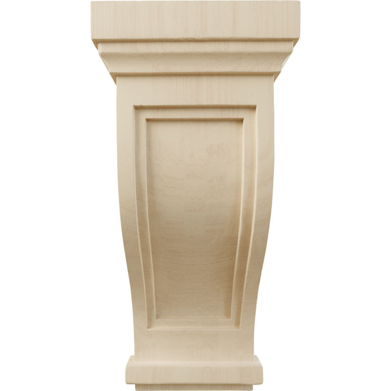 Corbeau encastré traditionnel, Hévéa, H 10 po x l 4,75 po x P 5 po