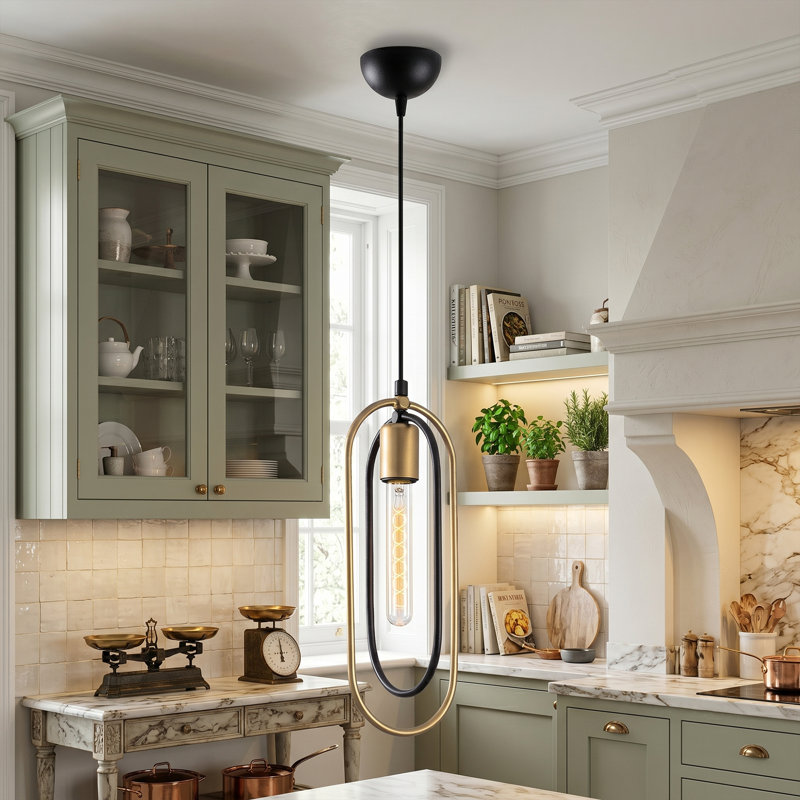 Aero 1 - Light Single Adjustable Height Geometric Pendant