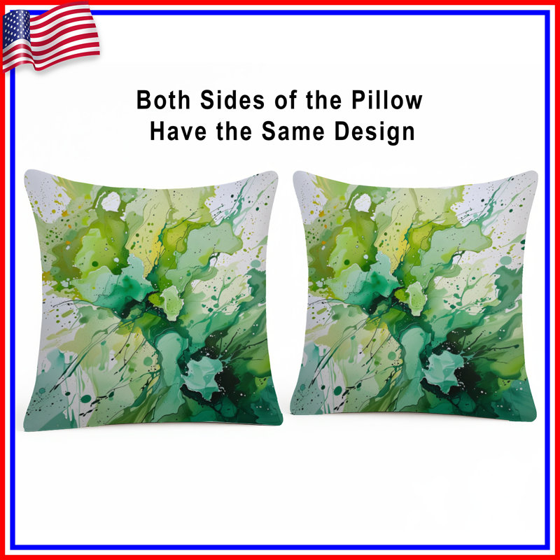 Coussin Green Splash, 18 po x 18 po