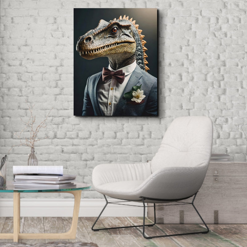 "Dinosaure" sur toile, H 32 po x l 26 po