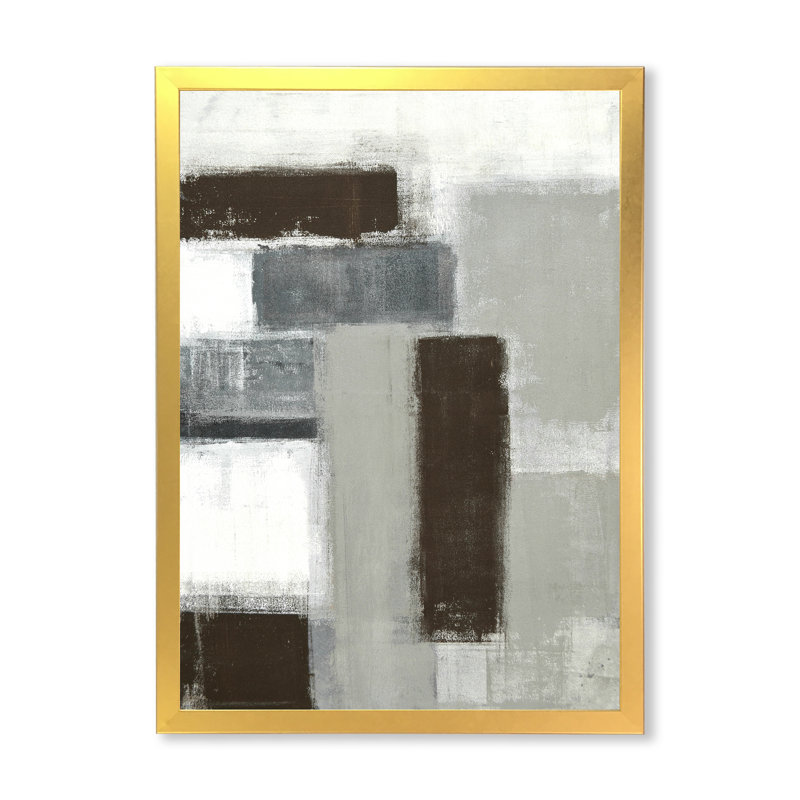 Art moderne gris et bleu II 2FDP47742, H 36 po x l 24 po x 1 po, Or