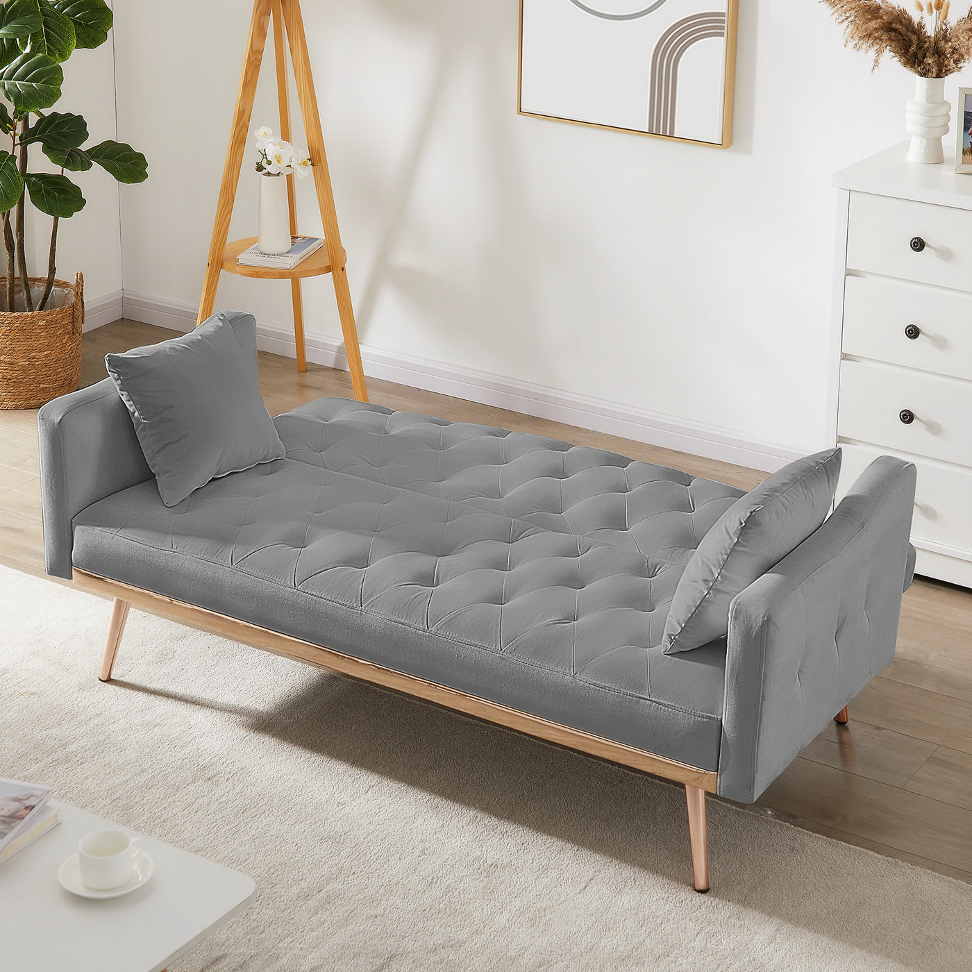 GZMWON 65.01'' Velvet Modern Living Room Sofa Comfy Couch | Wayfair