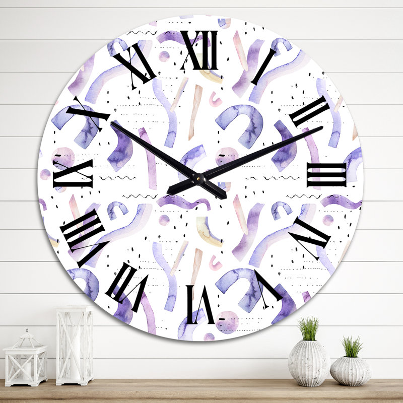 Horloge murale Minimal Organic Lavender, Moyen