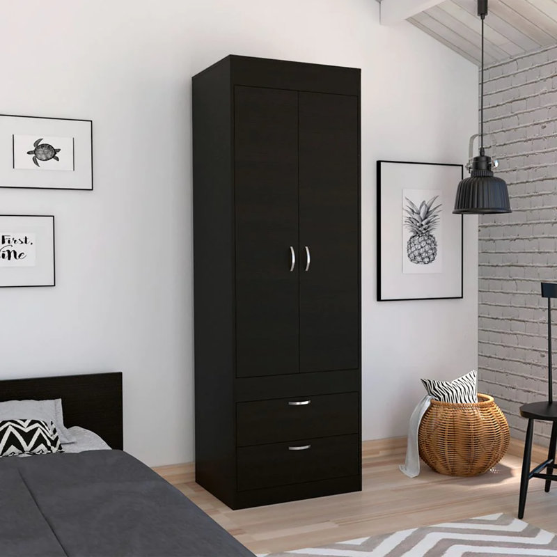 Armoire 2 tiroirs, Noir