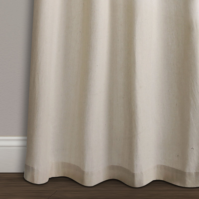 Panneaux de rideaux semi-transparents en lin Milo, Bleu ardoise