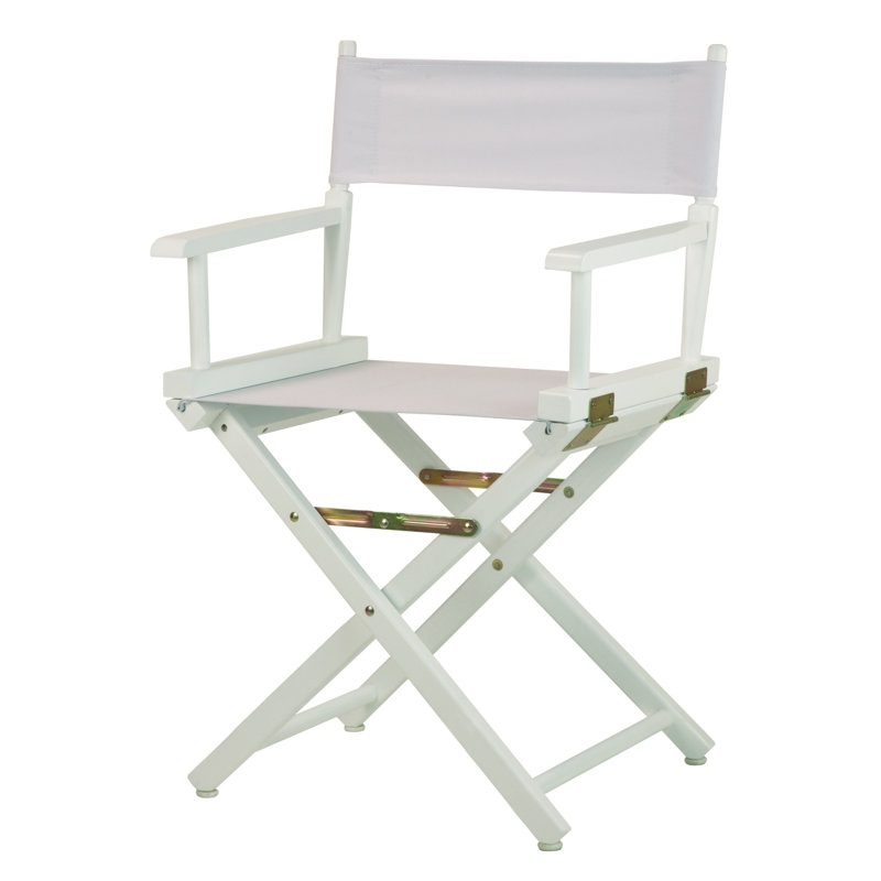 Chaise de réalisateur pliante 18 po, Blanc, Blanc