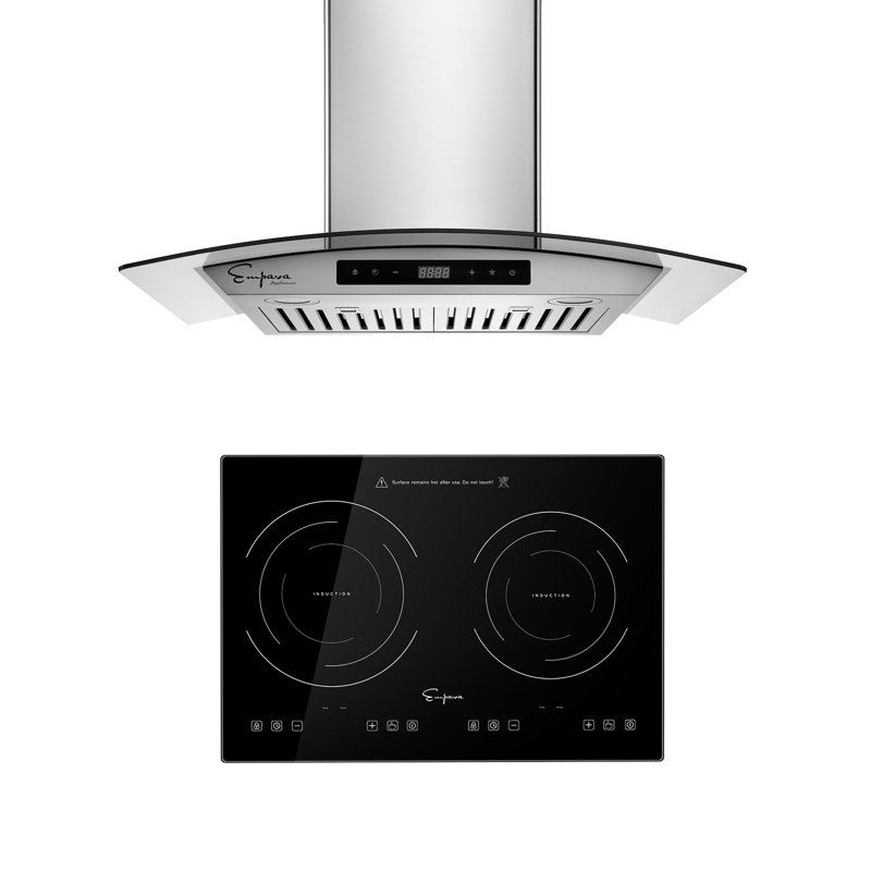 2 Piece Kitchen Package , 20.5" Induction Cooktop , 30" Ducted Wall Mount Range Hood