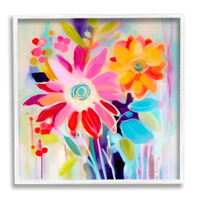 Reproduction florale audacieuse encadrée sur bois Bb-205 par Andrea Haase