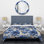Ensemble de housse de couette blanc et bleu Damask Breeze IV - Damask