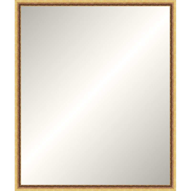 Distressed Gold Old World Mirror, Wide Vanity
