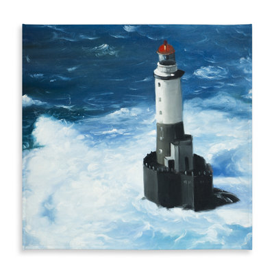 Unleashed Waves on a Lighthouse Tablecloth - Hyperrealist Decor