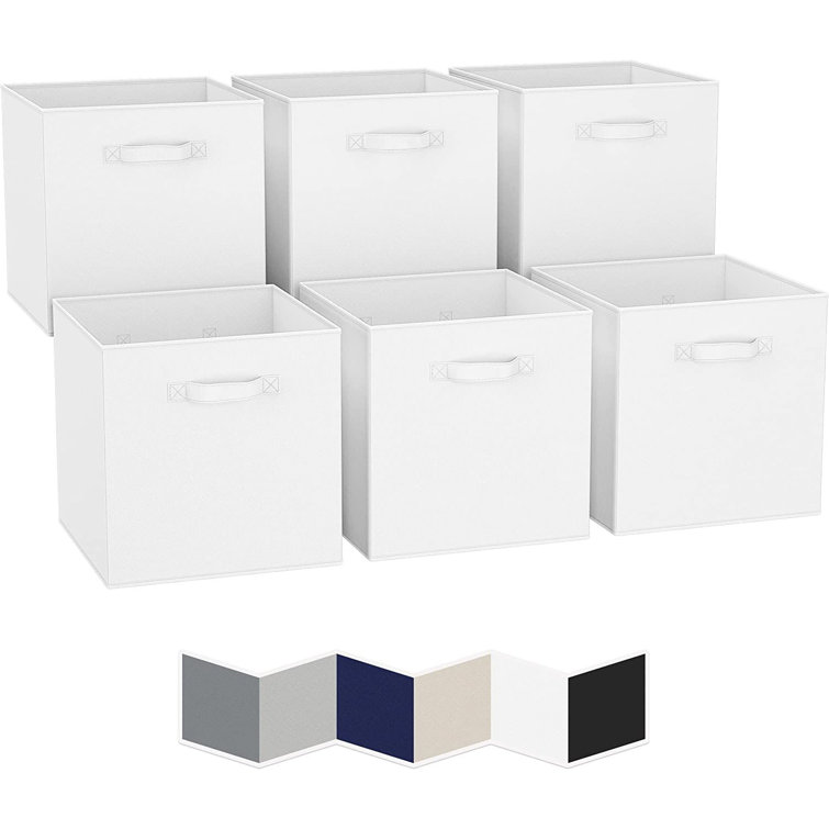 KOVOME Large Storage Cubes (Set of 6). Dual Handle Fabric Storage Bins, Home and Office Cube Storage Bins, Collapsible Cube Baskets, Closet Organizer (Set of