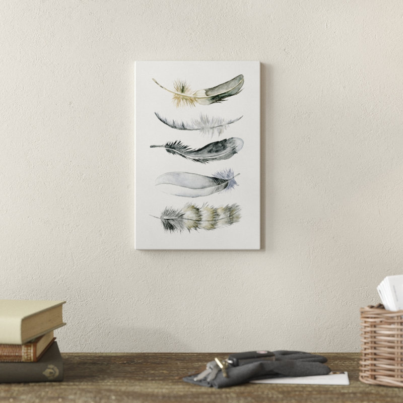 Tribal Feather I by Melissa Wang - Painting Print, Wrapped Canvas, 30cm H x 20cm W