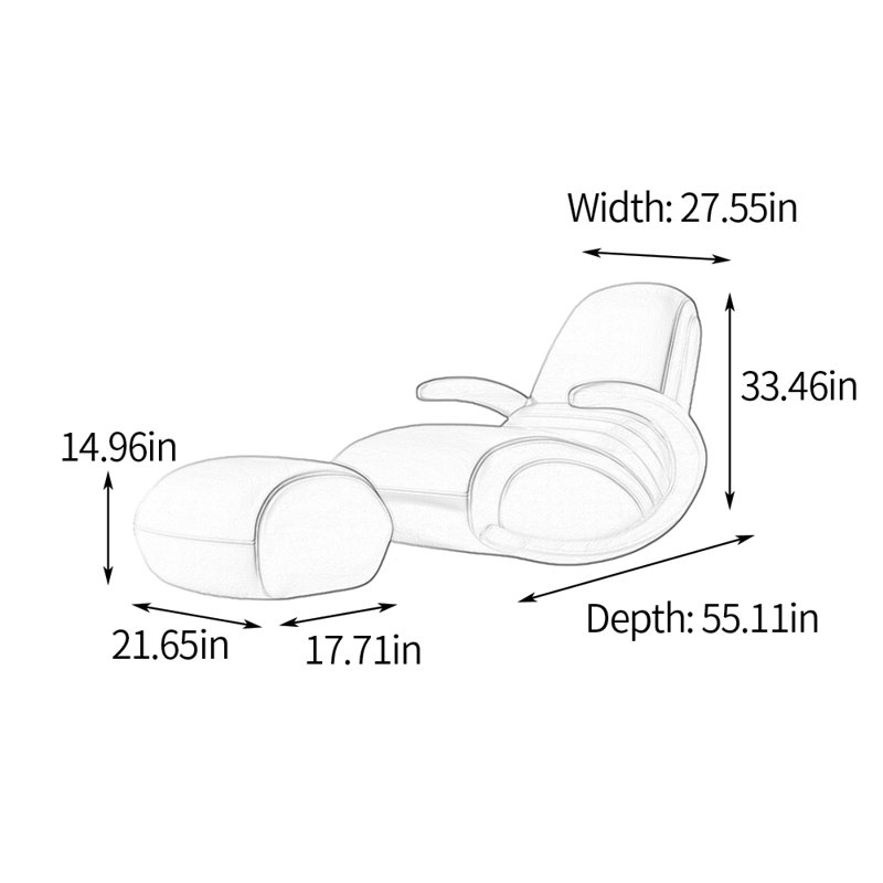 Chaise berçante décontractée avec repose-pieds Home Home, Vert