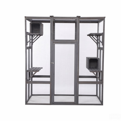 Très grande cage à chat - Gris