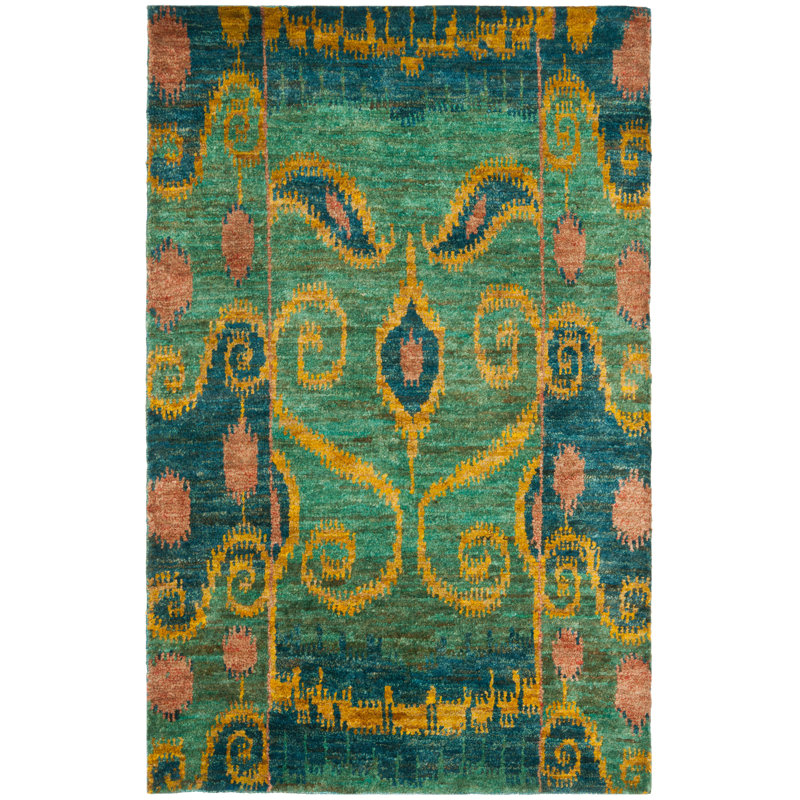 Braelyn Ikat Hand Woven Area Rug, Rectangle 152 x 244 cm