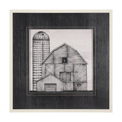 Barn Buildings I a Hand Embelished Textured