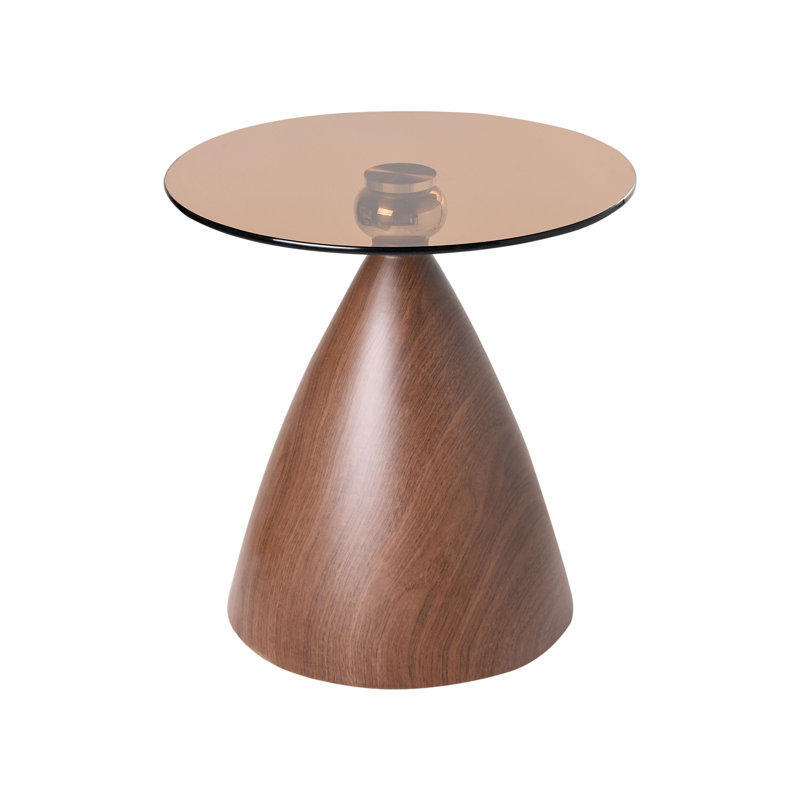 Pedestal End Table, Brown