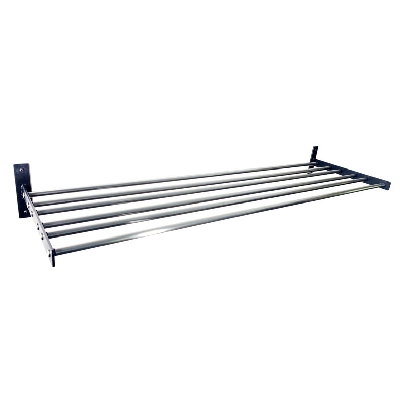 Silver Wall-Mounted Horizontal Wine Display Rack, 9 Bottle Capacity