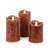 Set Of 3 Ivory Led Pillar Candles With Aurora Flame And Remote-1719290411