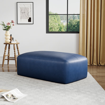 Hustle Square Top-Grain Genuine Leather Ottoman