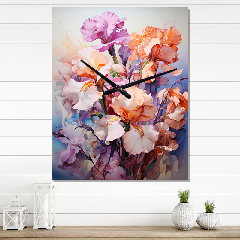 Horloge murale moderne Luetta - Irises, Très grand